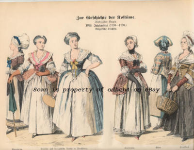 GERMANY 1770-90 German Middle Class Folk Dress 18th Century, Stone Lithograph | eBay GERMANY 1770-90 German Middle Class Folk Dress 18th Century, Stone Lithograph | eBay