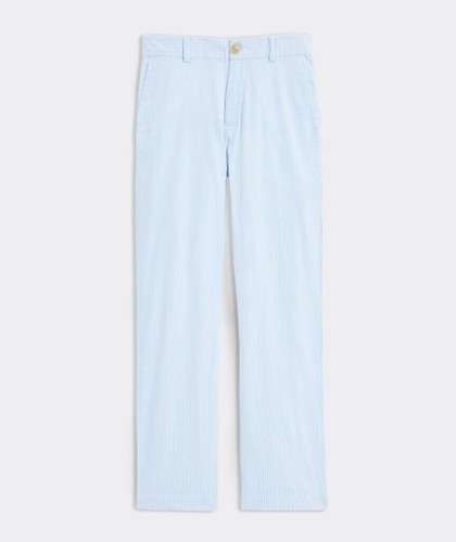 NWT Vineyard Vines Seersucker Breaker Pants Bayside Blue Youth 14 - Picture 2 of 3