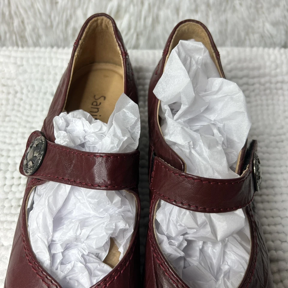 Sanita кожи темно-бордовый раздельный носок каблук Мэри Джейн мокасины туфли размер 39 - Изображение 4 из 4