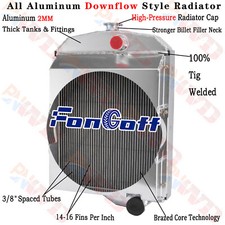 163343AS 3 Row Aluminum Radiator Fits Oliver 1550 1555 1600 1655 1650 Models