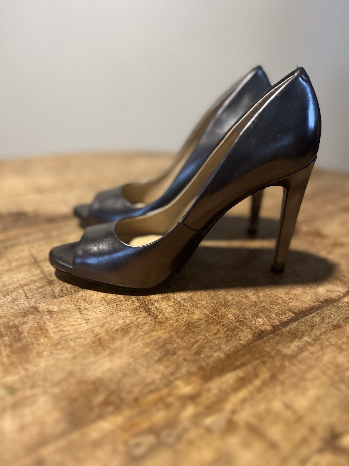 BCBGeneration Open Toe Heels-Metallic Silver-Size… - image 2