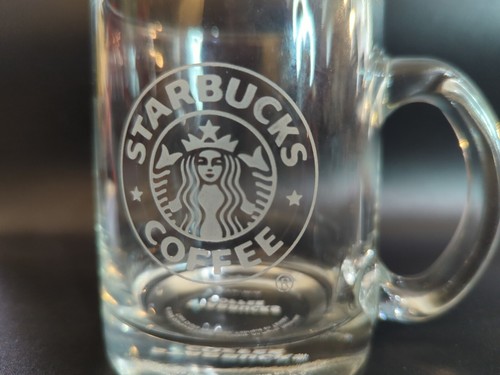 Starbucks Clear Glass Logo Coffee Mug Cup 12 oz Made in USA - Picture 2 of 8