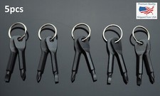 5pcs Key Ring Screwdriver EDC Tool Set Outdoor Pocket Mini Tool Keychain Black