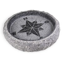 Granitstein VogelträNke Ø 35Cm Windrose Himmelsrichtungen Garten Stein Vogelbad