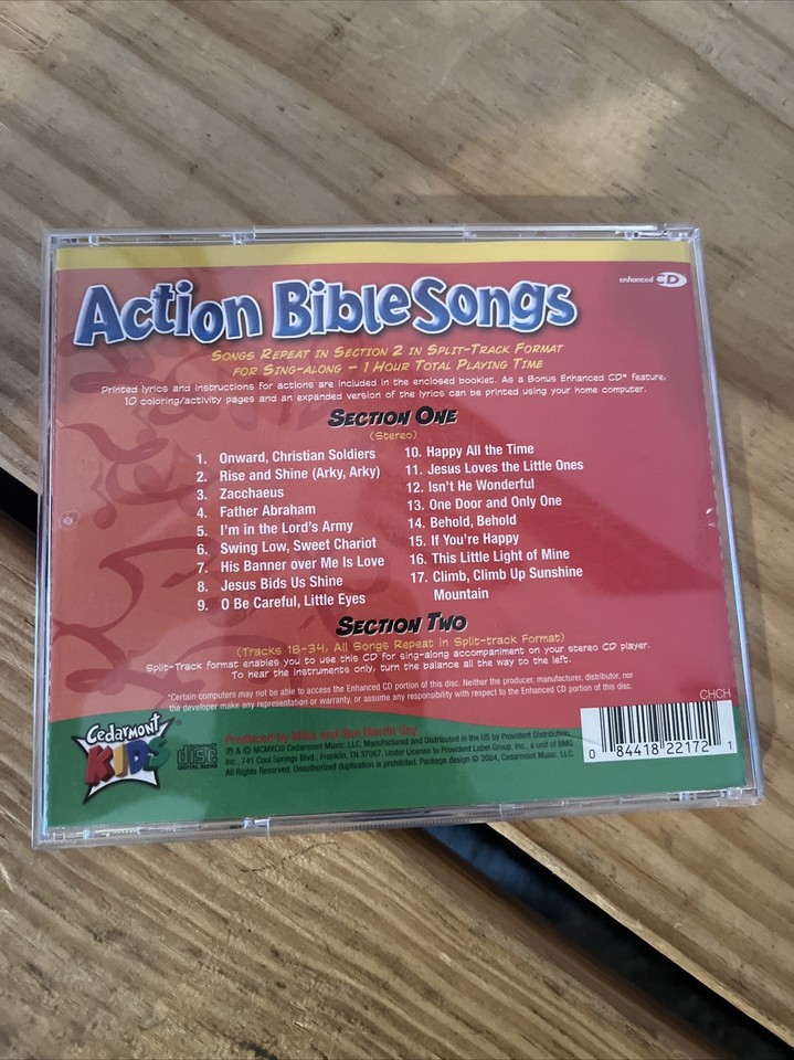Action Bible Songs - Music CD - Cedarmont Kids Classics 84418221721| eBay