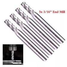 5PCS 3/16'' HSS Straight Shank Spiral 4 Flute End Mill Cutter CNC Drill Bit Tool