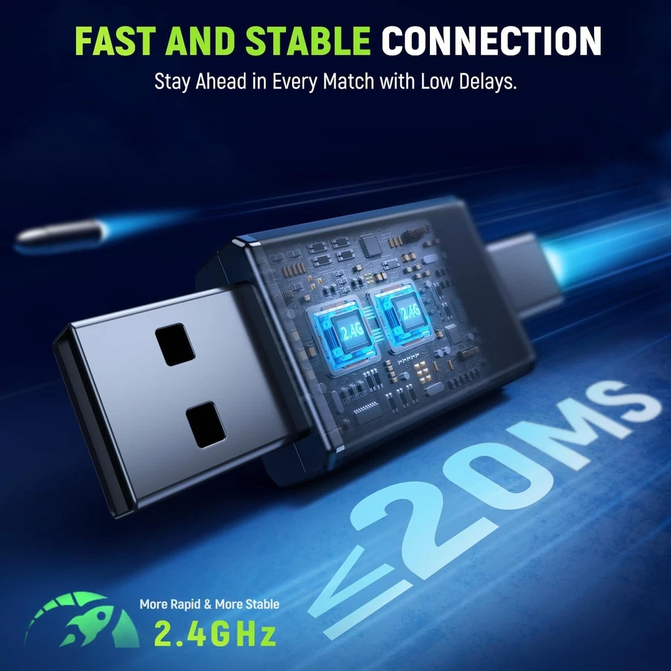 Wireless Gaming Headset 71 Surround Sound Over Ear 50mm Drivers 40H Battery Life - Image 3 of 4