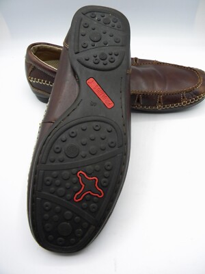 PIKOLINOS Brown Leather Driving Loafers Slip On Men display picture 2