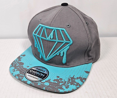 Carbon Elements Diamond Hat Cap Blue Gray Snapback Premium Headwear
