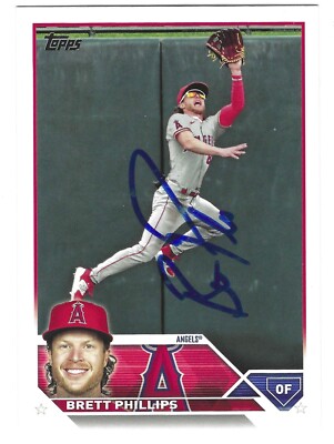 BRETT PHILLIPS SIGNED 2023 TOPPS UPDATE BASEBALL CARD LOS ANGELES ANGELS #US171