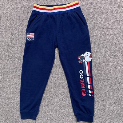 Hello Kitty Joggers Girls XS 4/5 Red White Blu Go Team USA Pant Flag Patriotic *
