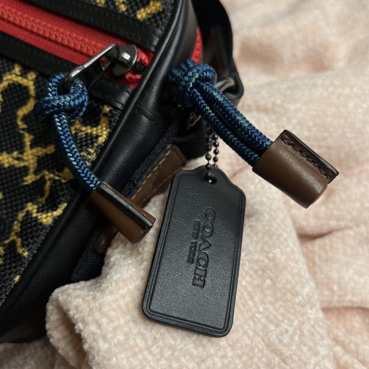 Coach Terrain Leather Crossbody With Wavy Animal Print Brand