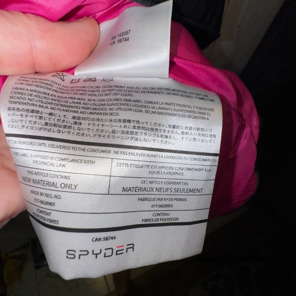 Spyder ThermaWeb Jacket Womens M Puffer Performance Full Zip Storm Flap Black - Image 3 of 4