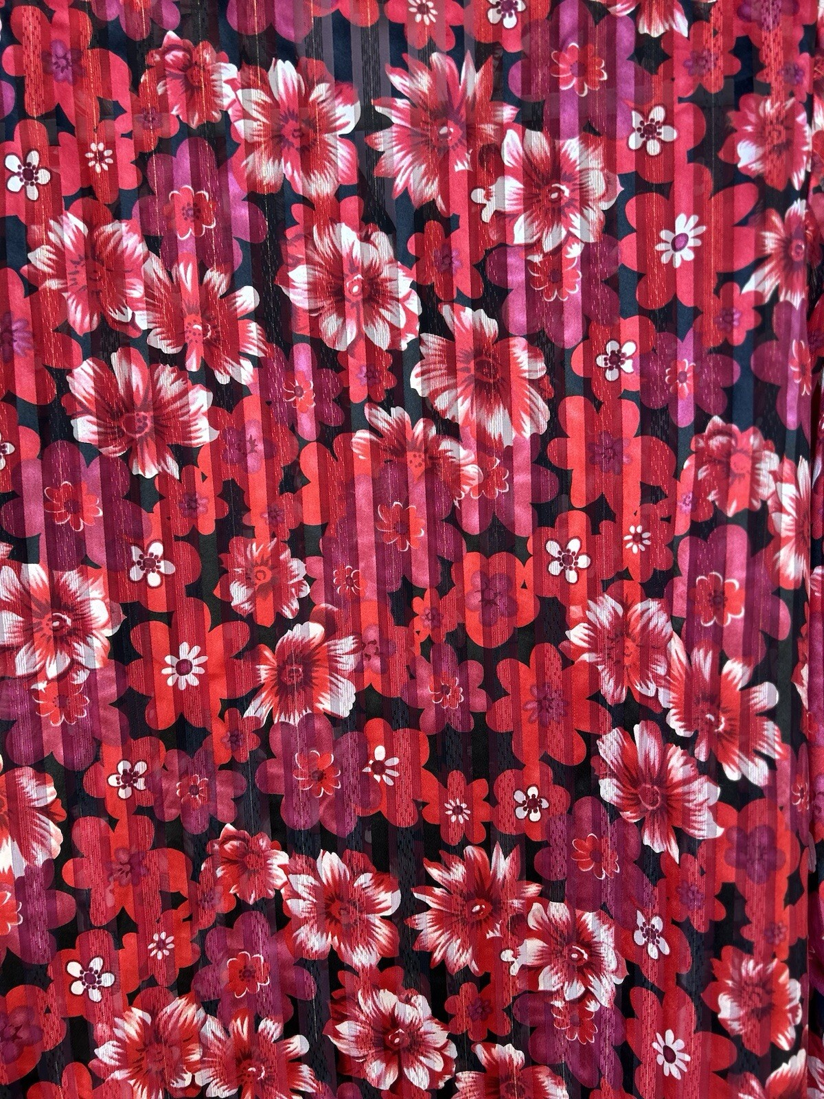 SAINT LAURENT Top blusa Yves St. Clair stampa floreale taglia 14 vintage poliestere multicolore