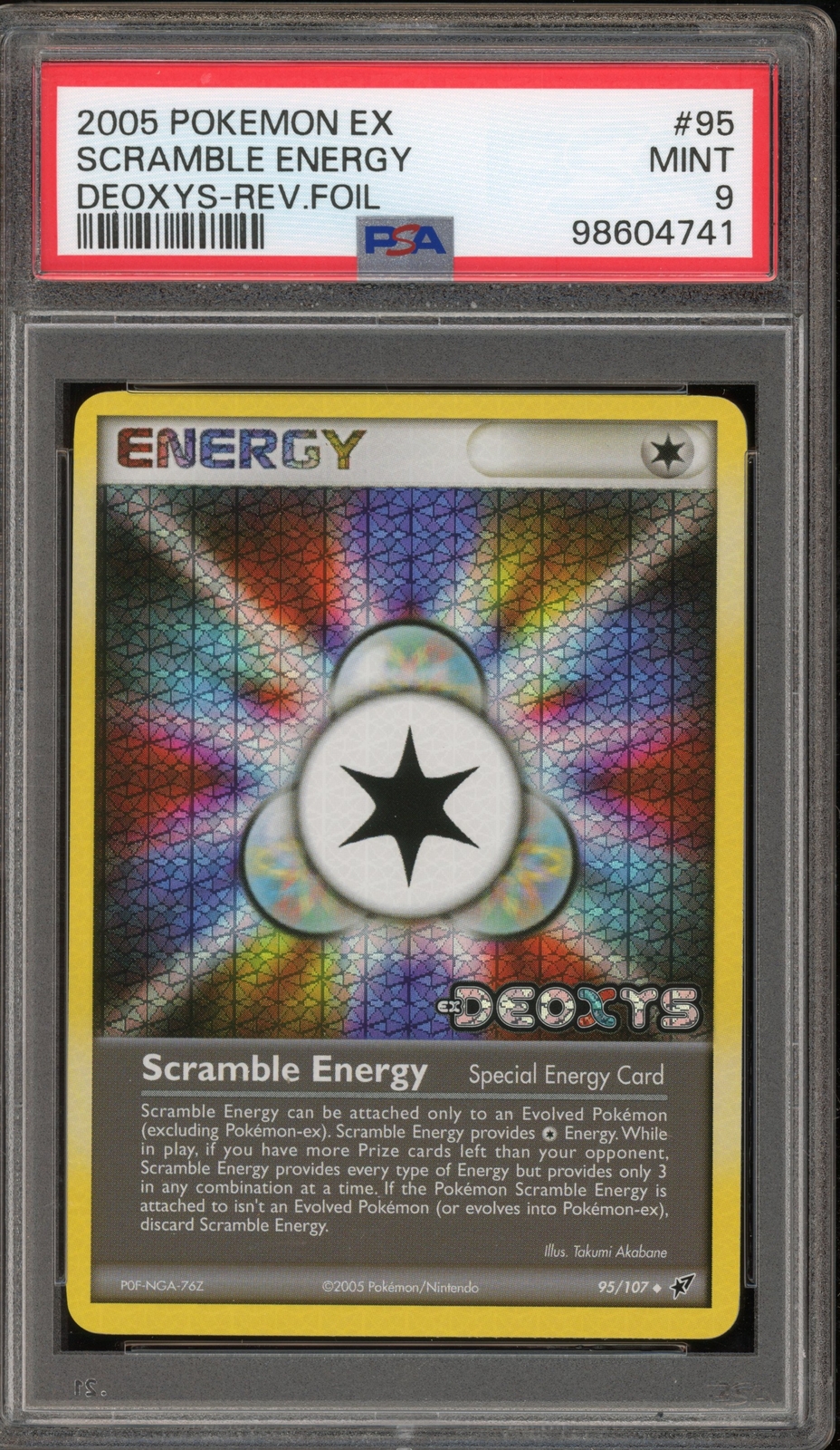 Pokemon Scramble Energy EX Deoxys Reverse Holo #95 PSA 9 Mint