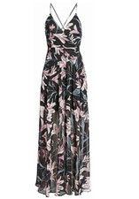 ASTR the label Women's Sleeveless Floral Sheer Tie Back Maxi Dress  Purple Sz XS