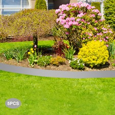 5pcs 39"x5" Landscaping Edgings Steel Lawn Edge Border For Outdoor Garden Yard