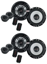(2) Pairs Crunch 300 Watt CS65C 6.5" Car Audio Component Speakers 6 1/2" Inch