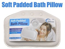 Luxury Bathroom Spa Bath Pillow Non-Slip Comfortable Bathtub Headrest Cushion UK