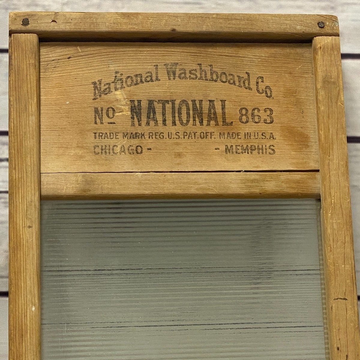 VTG Antique Primitive #863 National Washboard Co GLASS KING