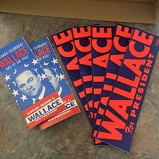 Lot Of 7 - Vintage 1968 WALLACE for President BUMPER STICKERS & Brochures As Is