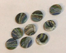 9 Original Gablonzer Ohrsteckerteile 13 mm mehrfarbiges Glas a. d. 50er Jahren