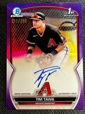 2023 Bowman Chrome 1st PURPLE REFRACTOR PROSPECT ROOKIE AUTO Tim Tawa 211/250