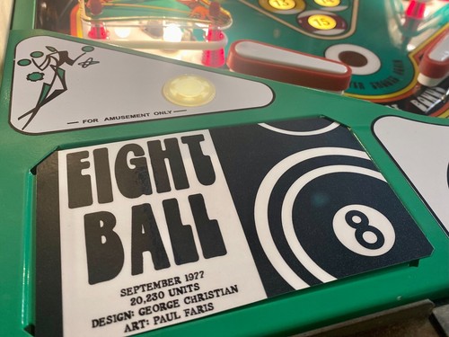 Bally Eight Ball Apron Cards - Picture 3 of 7