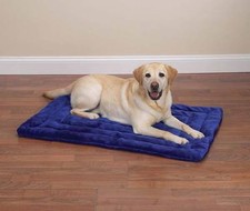 Dog Crate Mat Bed Grey or Blue Warm Plush Soft Dogs Kennel Beds - Choose Size