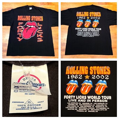 値下げ Rolling Stones FORTY LICKS Tシャツ Vtg Rolling Stones Forty Licks World Tour Band Tee T-Shirt Made in