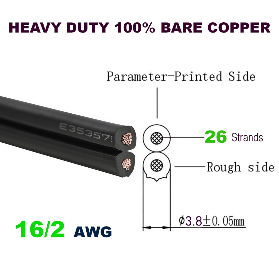 TUOFENG 16/2 Low Voltage Landscape Wire Outdoor Lighting Cable UL