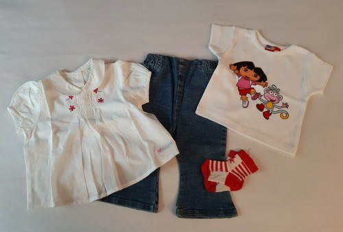 Stock lotto camicia t-shirt jeans calzini bimba neonata 6/9 mesi PRENATAL |  eBay