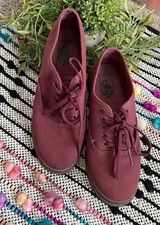 Vans Off The Wall Maroon Burgundy Low Top Lace Up Sneakers Men 5.5 Women 7