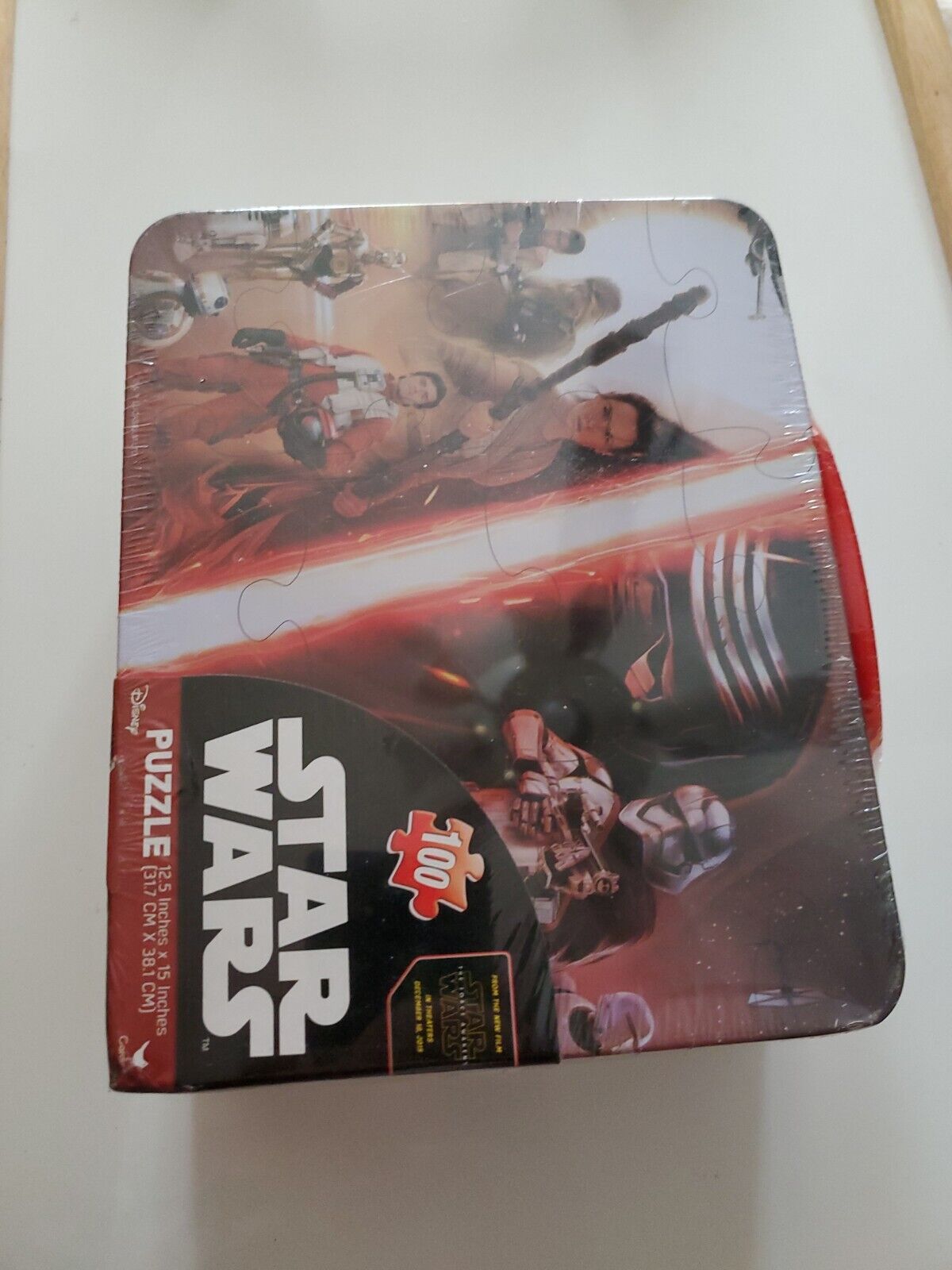 Star Wars Tin Lunch Box Carry All Case Rey Kylo Ren Chewbacca, R2-D2, BB-8, C3PO