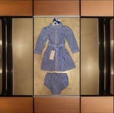 Girls NWT Polo Ralph Lauren Dress Set Bloomers 2 Pc Free Bow 12 Months 65