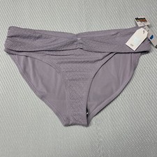 Women's Time and Tru Textured Ruched Swim Bottoms Size 1X Purple NWT