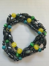 3 Hematite Stretch Bracelet Magnetic Therapy