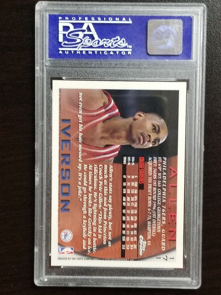 Allen Iverson 1996 Topps Chrome Rookie Gem Mint PSA 10 NBA 76ers