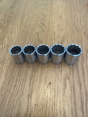 MAC TOOLS - Lot Of 5 Shallow METRIC Sockets, 1/2  Drive,12pt (20mm - 24mm)  USA