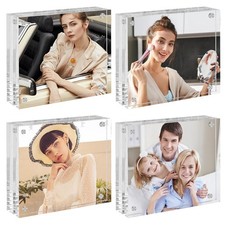4x6 Acrylic Frames 4 Pack, 20mm Double Sided Magnetic Picture Frames Clear Pi...
