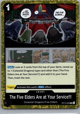 The Five Elders Are at Your Service!!! OP13-096 Foil R Carrying On His Will NM