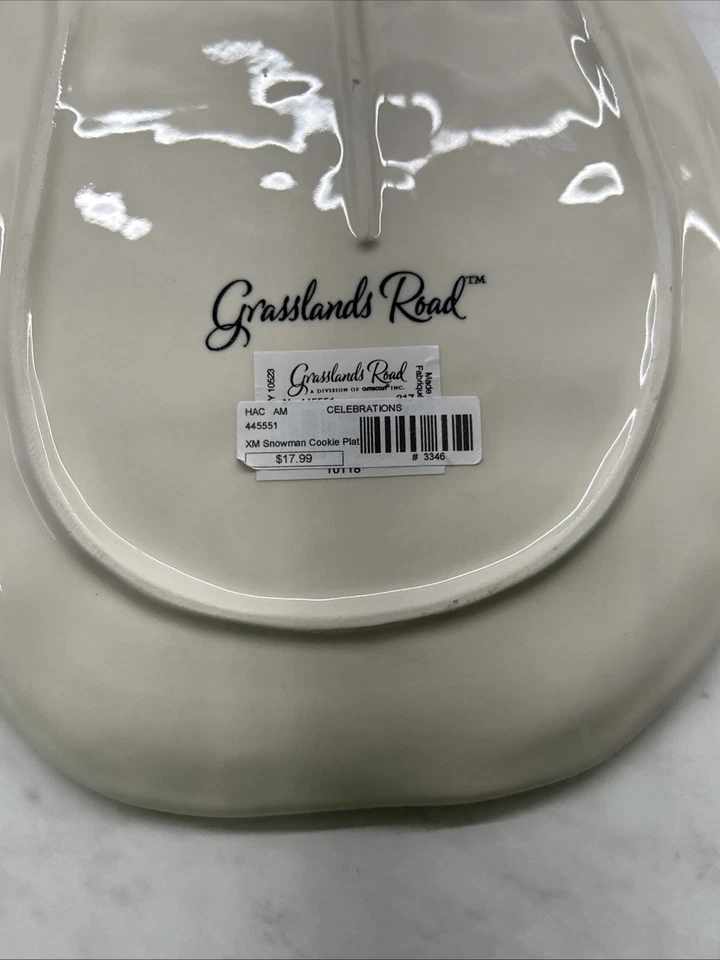 "Platos de Navidad Grasslands Road lote de 2 platos usados de 1-13"" 2-8"" bonitos" Foto 4 de 4