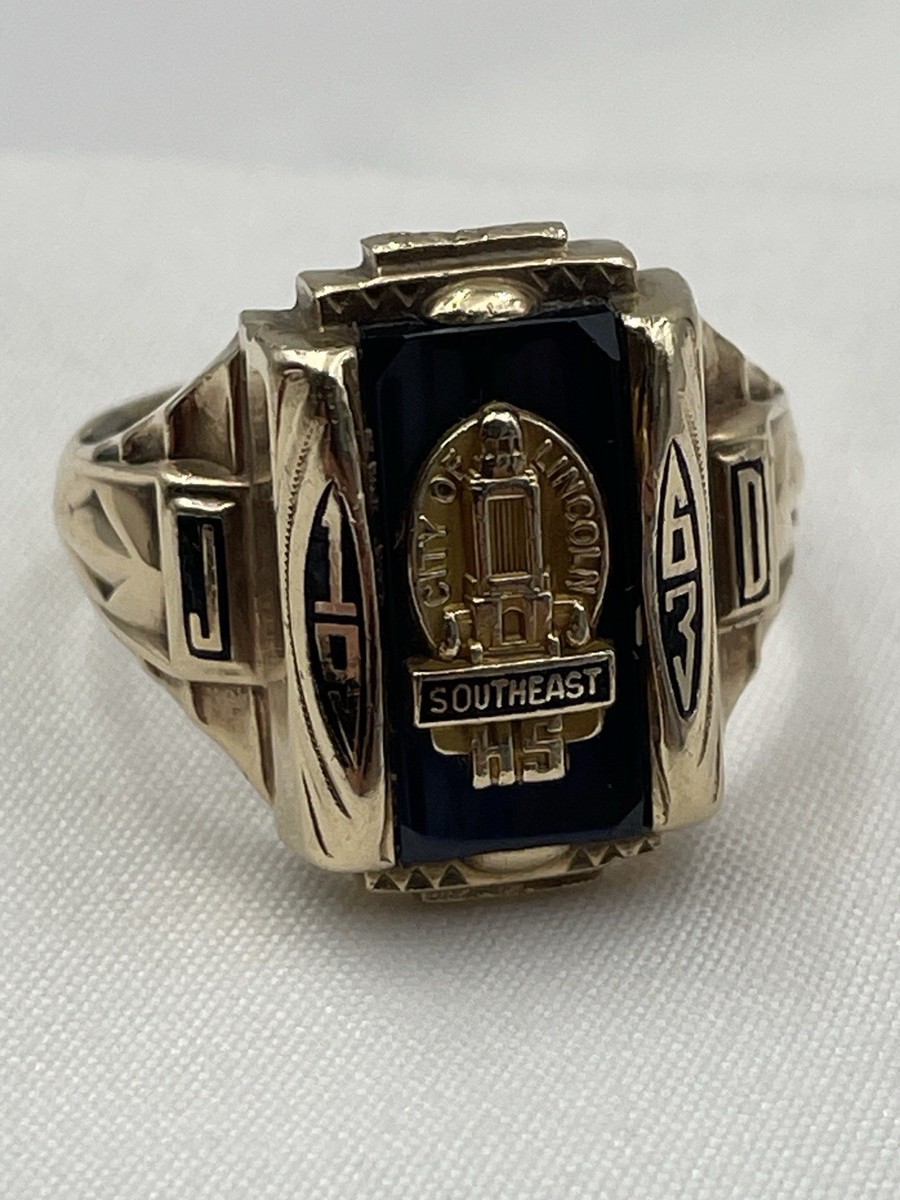 ブロッケンリング 10k Men's Size 9 1963 Josten Class Ring Lincoln Nebraska Yellow