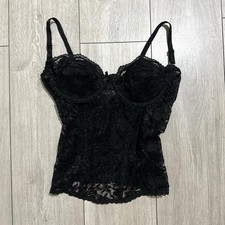 Women  s Black Lace Bustier Corset Top Size L Gothic Style