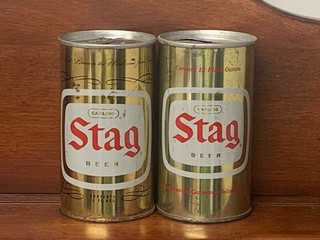 2 Different Stag Zip Top Beer Cans