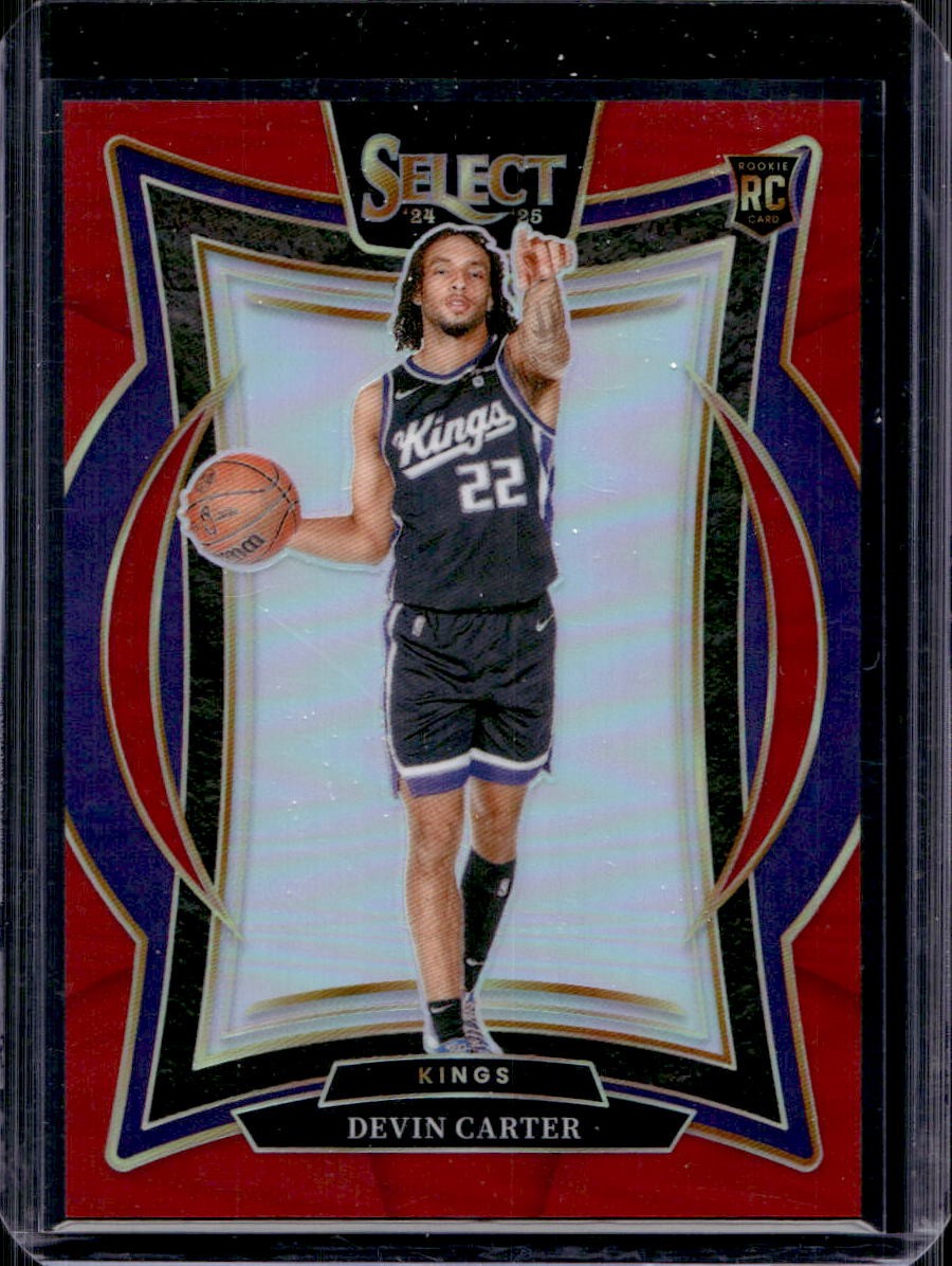 Devin Carter 2024-25 Panini Select #92 Rookie Red Prizm /199