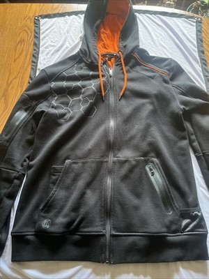 Linus Tech Tips WAN Hoodie Men L Black Orange Full Zip LTT Circuit Utility