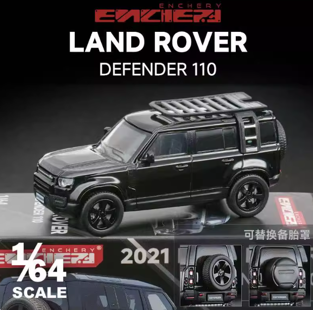 ENCHERY 1:64 Land Rover Defender 110 Diecast Bottom Model Car