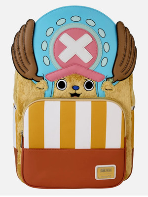 Loungefly Backpack FULL SIZE: ONE PIECE Chopper Cosplay Hard Tag Brown Fuzzy