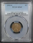 1915 S Lincoln Wheat Copper Cent 1C PCGS XF 45 - Lincoln Cent (Wheat Reverse)